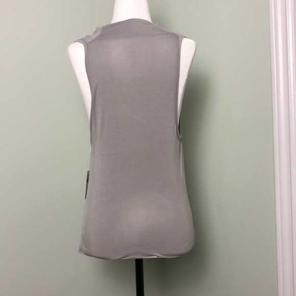 ❤️ S ❤️ NWT Anthro Top Cowl Neck Tank Raw Hem - Picture 3 of 10